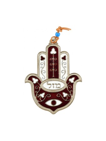 קישוט קיר חמסה עם מזל טוב לאק עין ופל... | חמסה מתכת